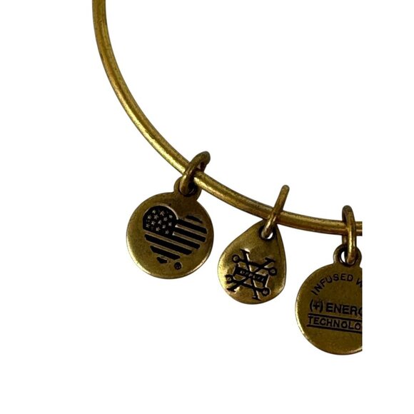 Alex and Ani Star Charm Gold Tone Bangle Braclet Made in the USA - Picture 3 of 5